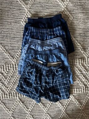 Fruit of the Loom Blue and White Plaid Boxer Shorts